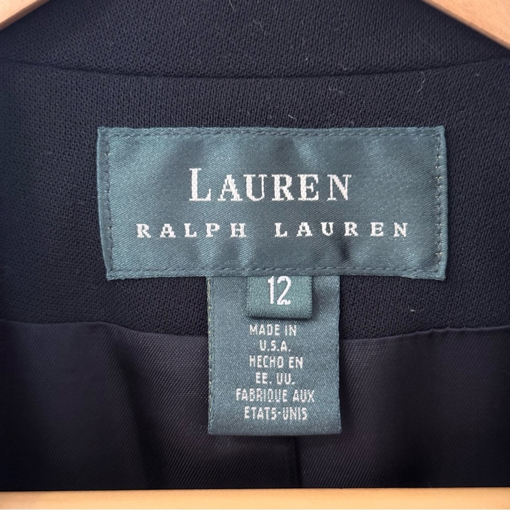 Lauren Ralph Lauren Black Long Lightweight 100% Wool Coat US12 - Picture 5 of 10
